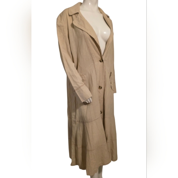 Free People Rory Duster Sand Dollar Trench Coat Size Small NWT **Missing Belt*** - Picture 7 of 14